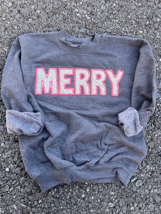 (YOUTH) Dotted Merry Crew Sweatshirt - RTS
